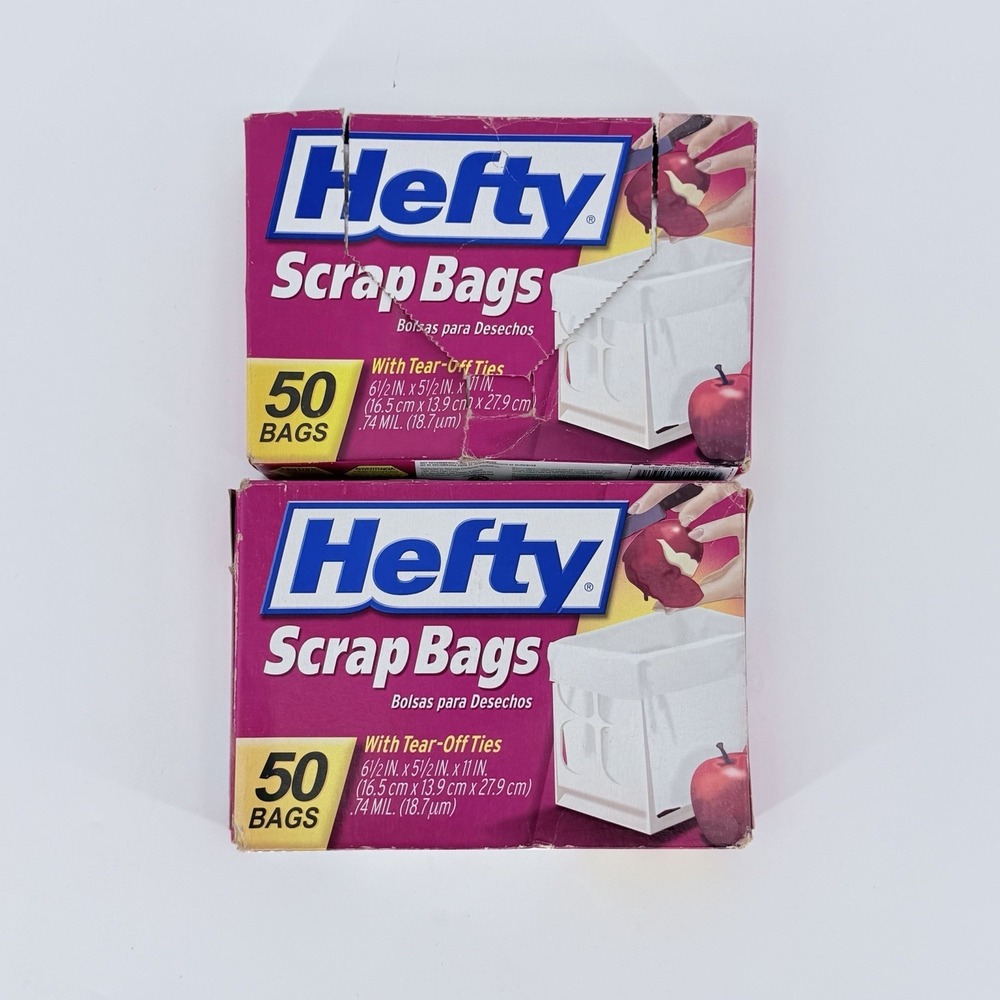 Hefty Scrap Bags Kitchen Trash Bags Lot 2 Boxes 78 Bags‎ READ